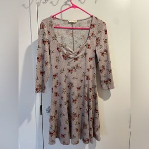 BeBop Medium 3/4 Length Sleeves Spring Floral Dress